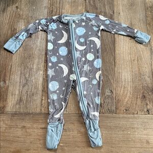 Little Sleepies Gray and Gold Baby Onesie